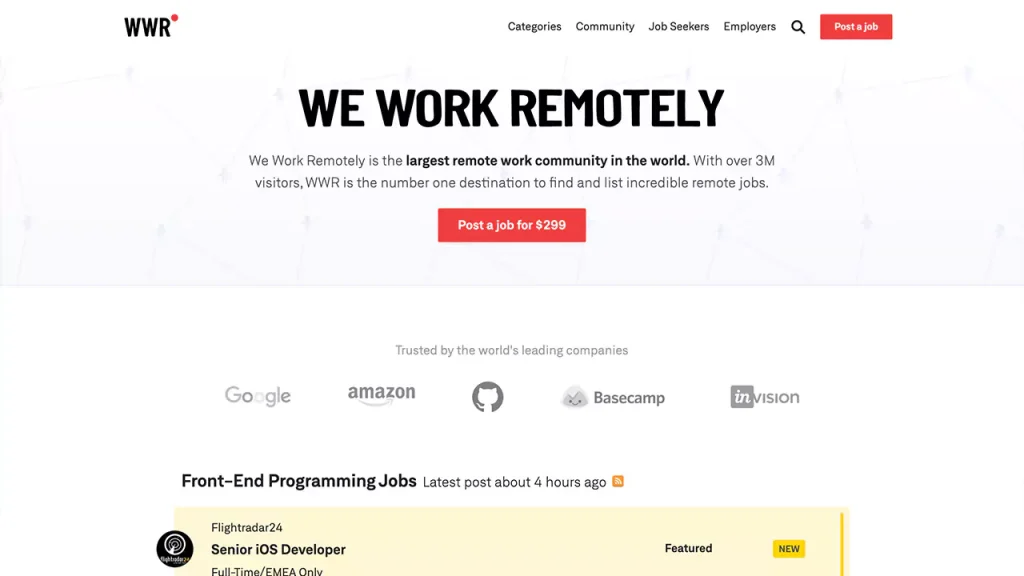 We work remotely is another job board for people who want to work as remote employees